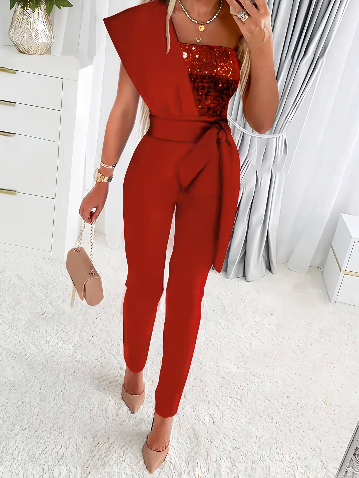 MONROE - Bodycon jumpsuit met glitter