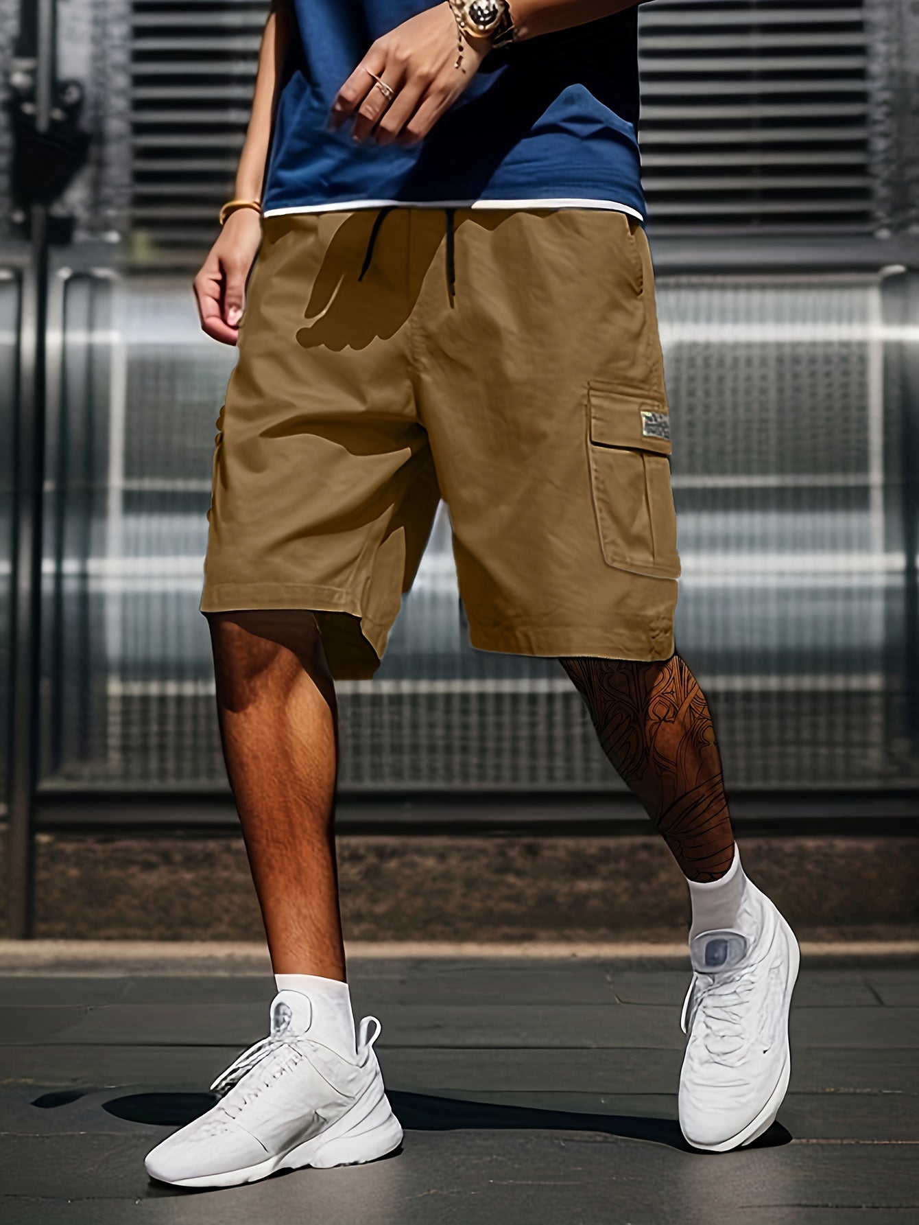 Casual heren cargo shorts met meerdere zakken