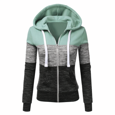 NAYELI - Driekleurige hoodie met ritssluiting