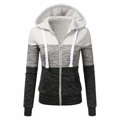 NAYELI - Driekleurige hoodie met ritssluiting