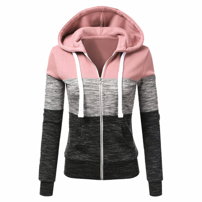 NAYELI - Driekleurige hoodie met ritssluiting