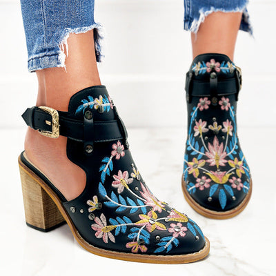 Nina - Broderie Bloemen Schoenen