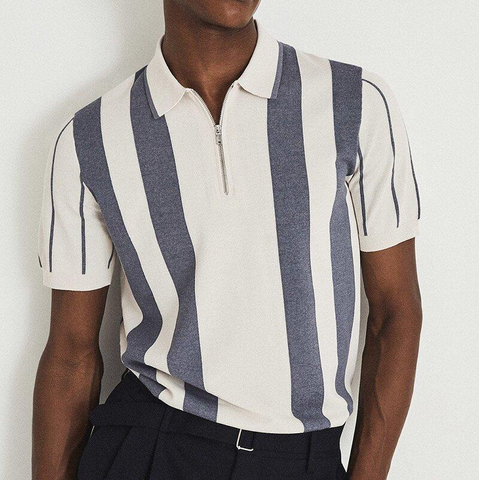 Preston Retro Poloshirt met Ritssluiting