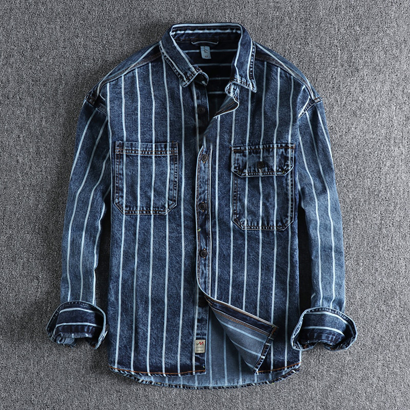 Ralf Modern - Fit Gestreept Denim Shirt