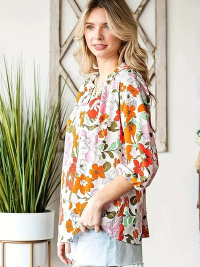 Evyla - Blouse met bloemen