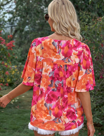 Shanee - Bloemenblouse met mouwen