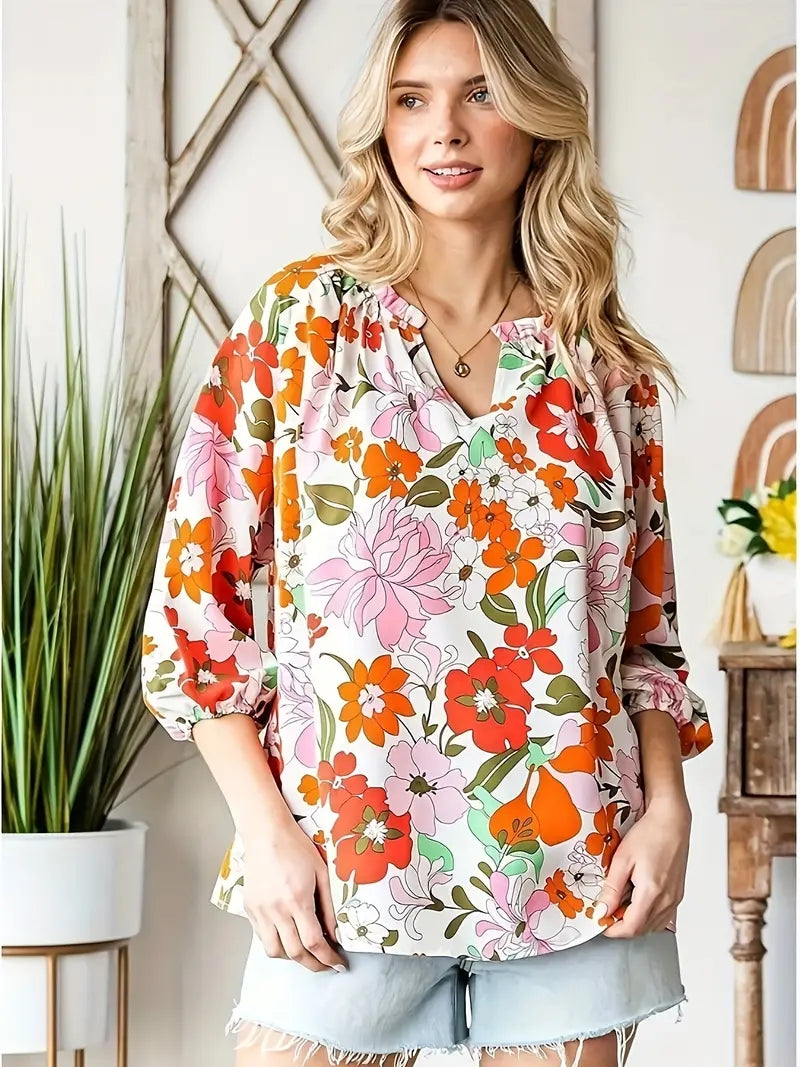 Evyla - Blouse met bloemen