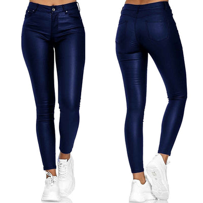 Fiamma broek - Veelzijdige damesbroek met hoge taille en skinny leer voor alle gelegenheden