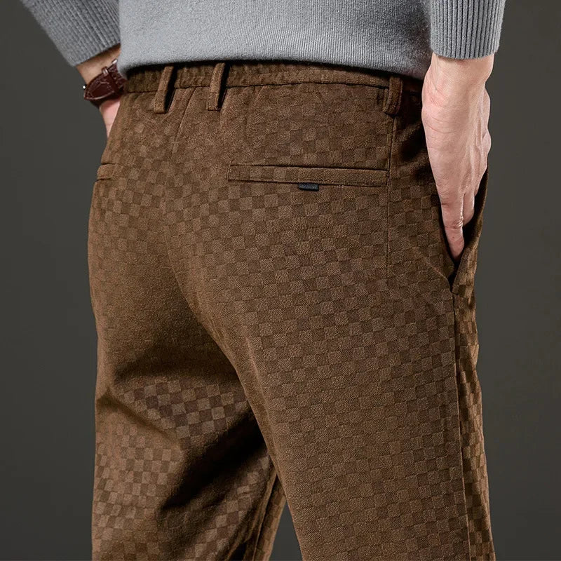 ROMILILIUS - Geruite corduroy broek