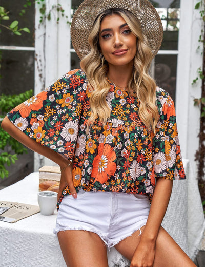 Shanee - Bloemenblouse met mouwen