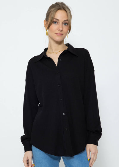 Reina - Oversized wafel piqué blouse