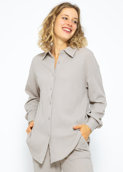 Reina - Oversized wafel piqué blouse