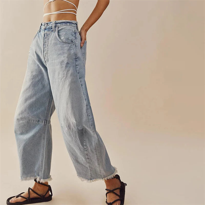 Lara - Uitlopende jeans met hoge taille