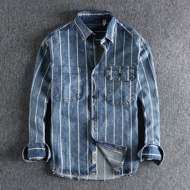 Ralf Modern - Fit Gestreept Denim Shirt