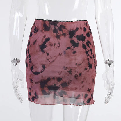 Nadia - Trendy gelaagde minirok met abstracte print