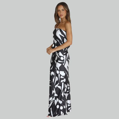 Andrea - Strapless maxi jurk met zijsplit