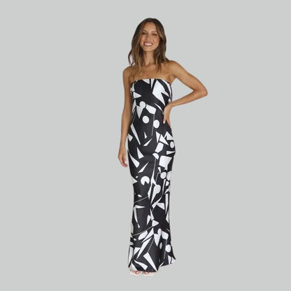 Andrea - Strapless maxi jurk met zijsplit