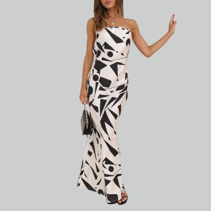 Andrea - Strapless maxi jurk met zijsplit