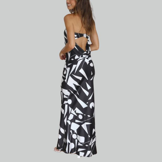 Andrea - Strapless maxi jurk met zijsplit