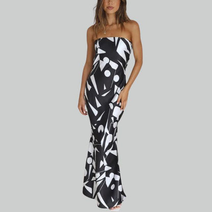 Andrea - Strapless maxi jurk met zijsplit