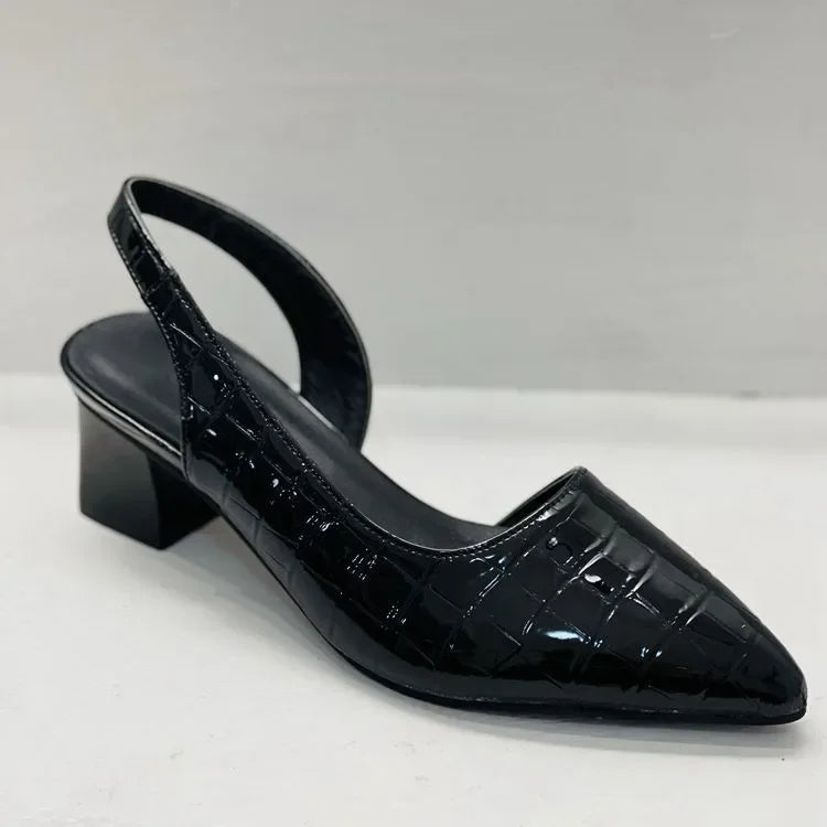 Zarrah - Dames pumps met blokhak en krokodillenpatroon