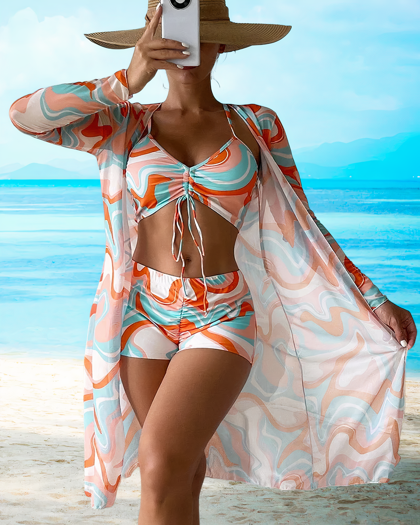 Yeva - Bikiniset met hoge taille en cover-up