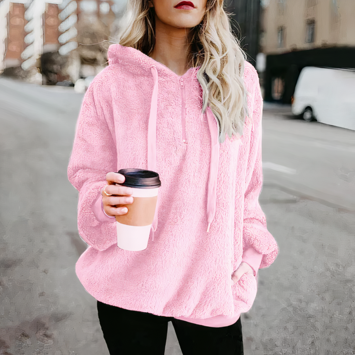 ZYLA - Warme pluche hoodie