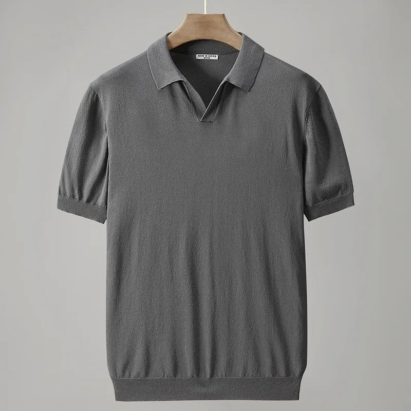 Anthon - Gebreid poloshirt