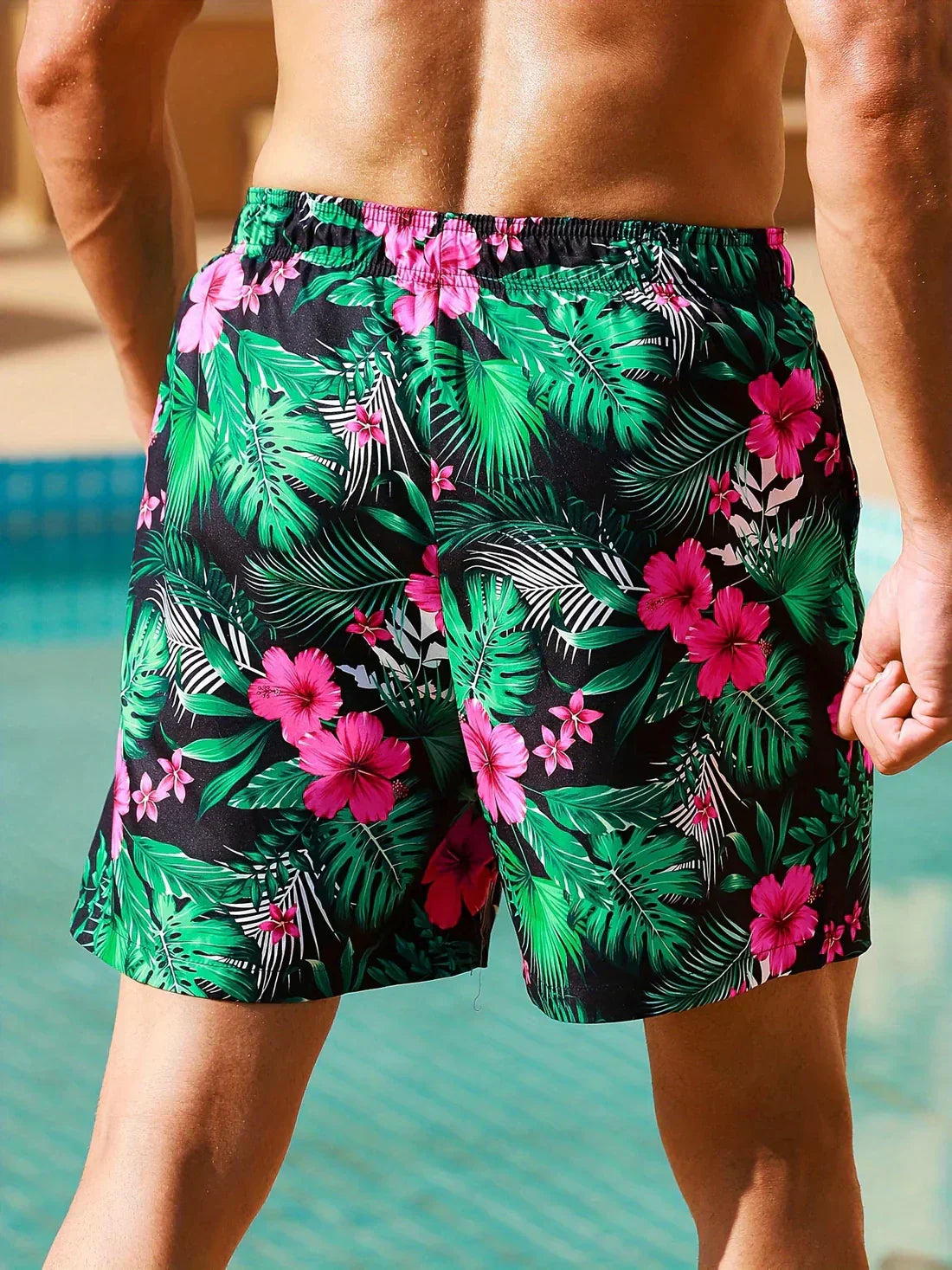 David - Tropische short met bloemenpatroon