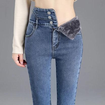 Thermische stretchjeans voor dames