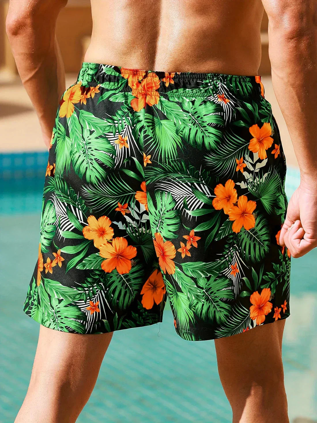 David - Tropische short met bloemenpatroon