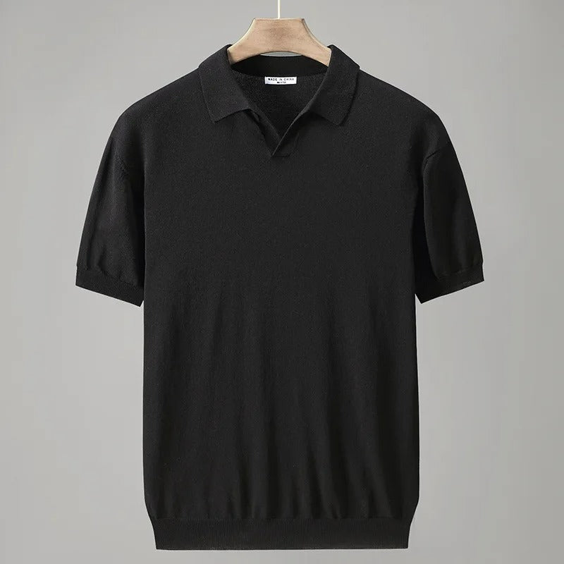 Anthon - Gebreid poloshirt