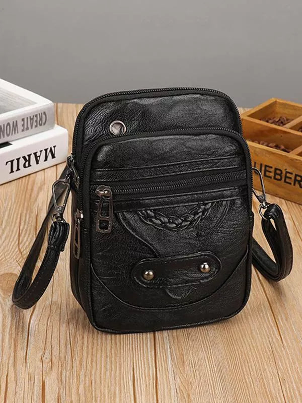 Velboa - Vintage leren crossbody tas