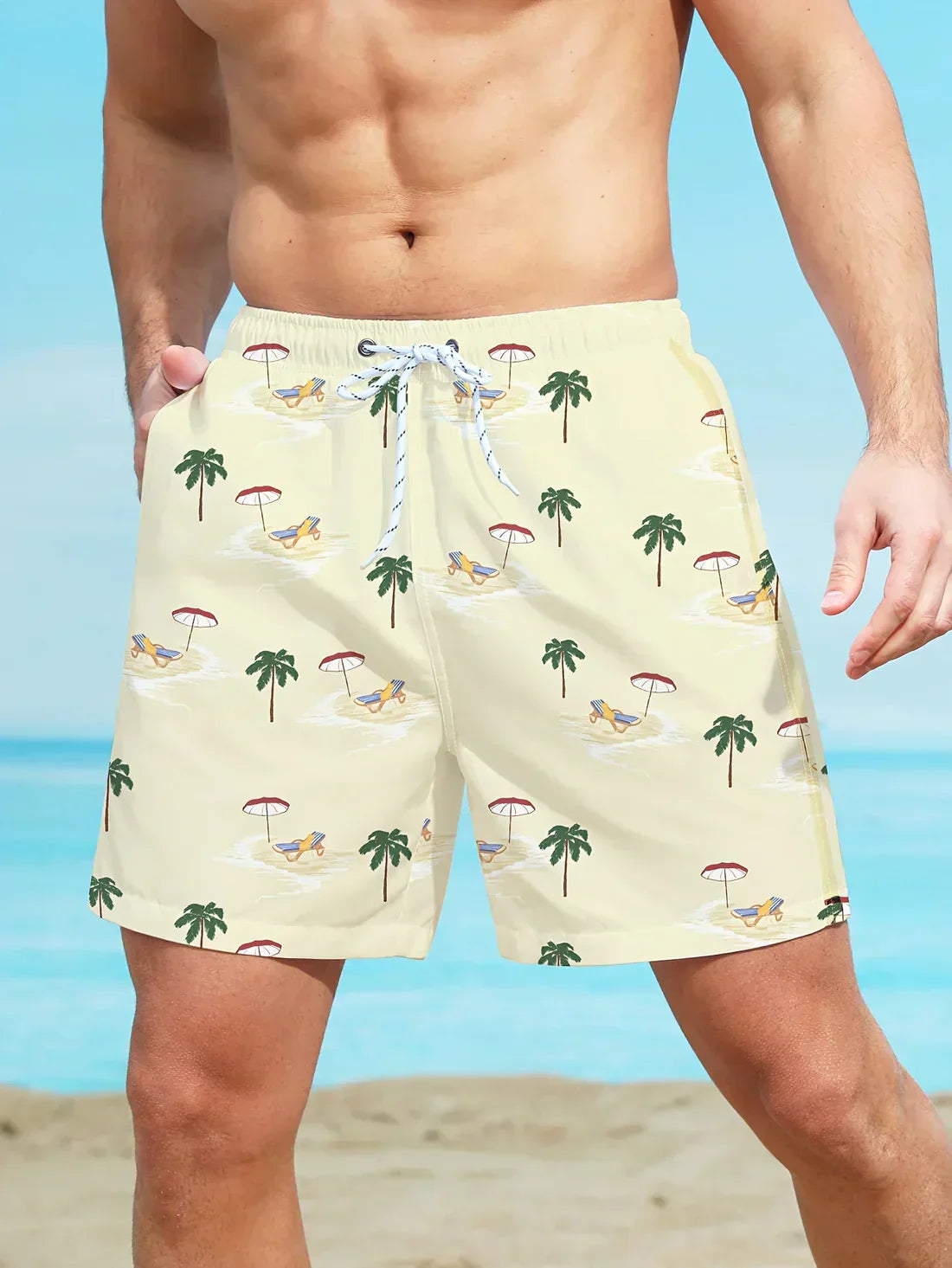 Tom - Strandshort met palmboompatroon