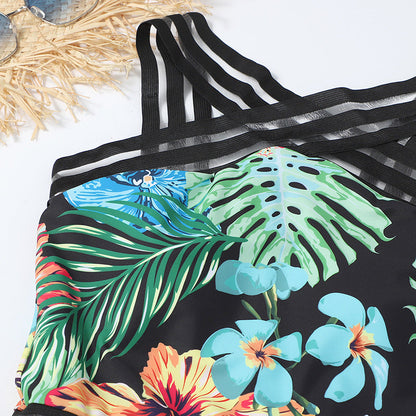 Bikini met bloemenprint uit één stuk