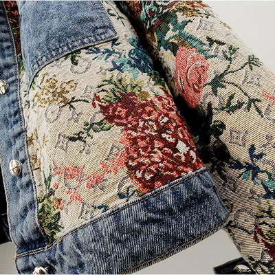 Totêm - Denim jas met bloemen