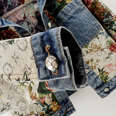 Totêm - Denim jas met bloemen