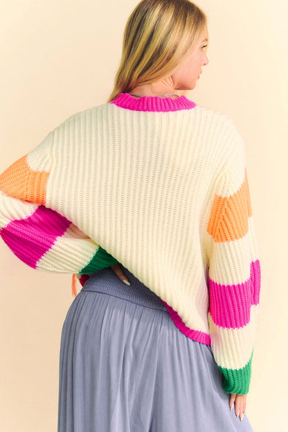 Clarisse - Colorblock Beige Gebreide Sweater