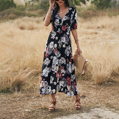 Andara - Strandjurk met bloemenmotief