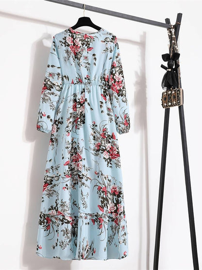 Abella - Bohemian maxi jurk met bloemenprint