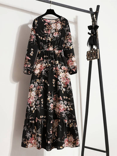 Abella - Bohemian maxi jurk met bloemenprint