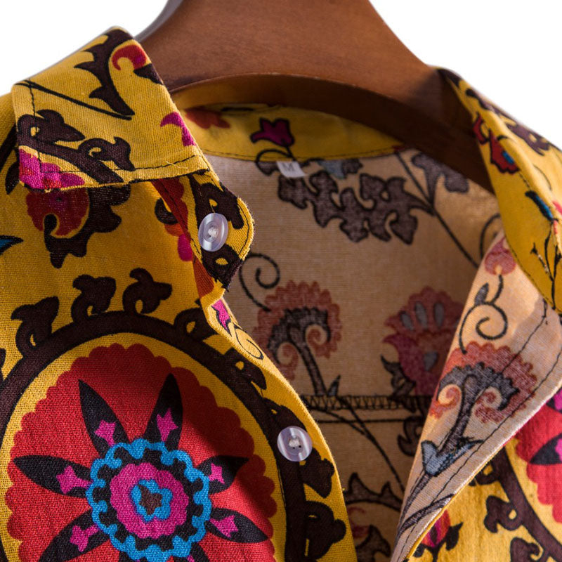 Vintage shirt met korte mouwen voor heren