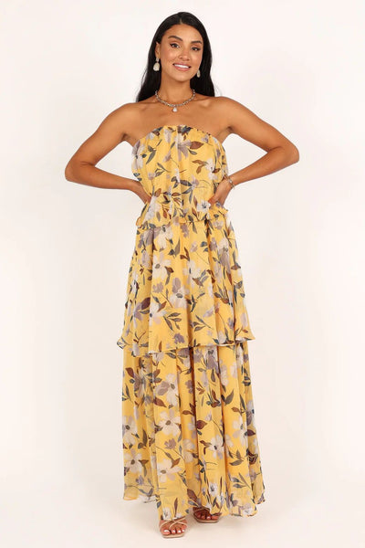 Zule Multi-layer strapless maxi jurk