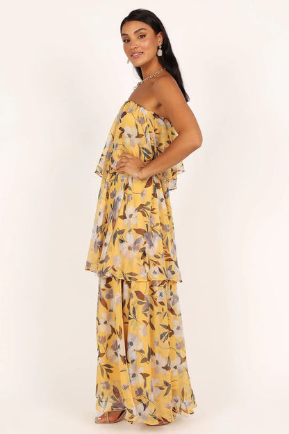 Zule Multi-layer strapless maxi jurk