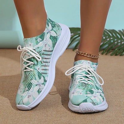 Amelia - Gebreide sneakers met print