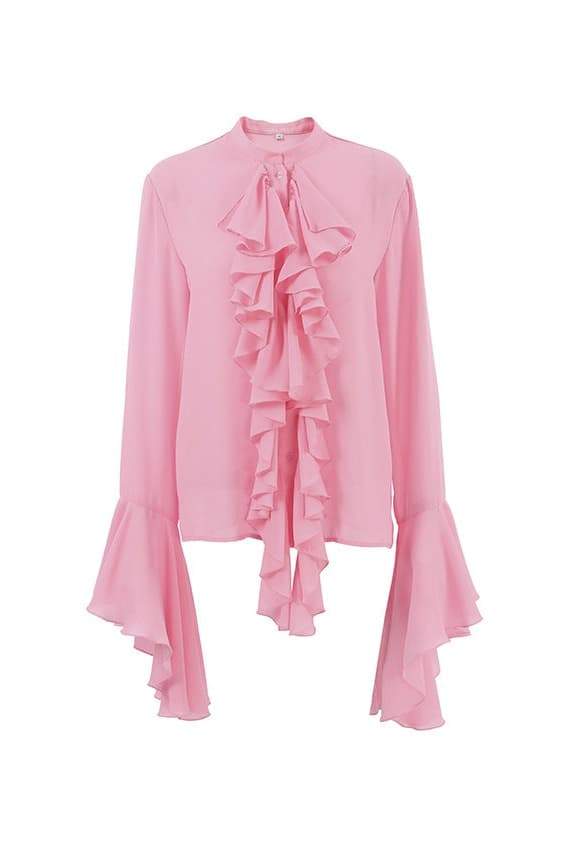 Michelle - Semitransparante blouse met ruches