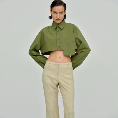 Scarlett - Oversized groen button-down overhemd