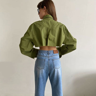 Scarlett - Oversized groen button-down overhemd