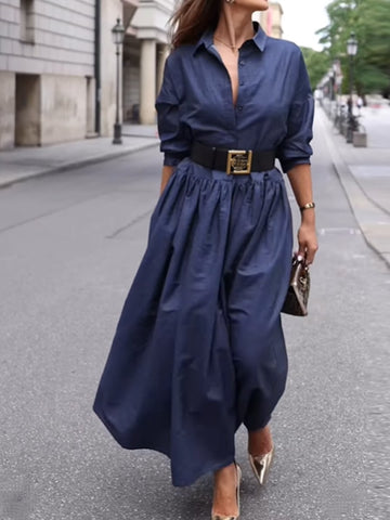 Amara - Navy kleurige losse jurk