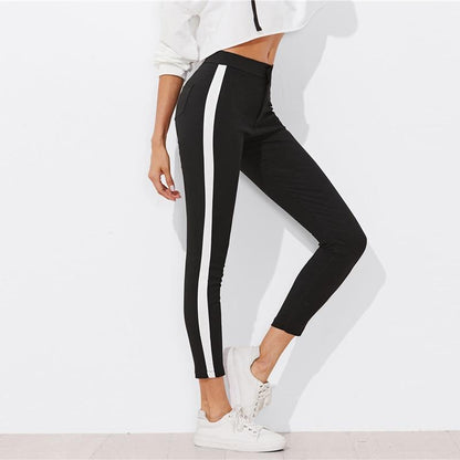 Zuri - Paneelstreep skinny leg broek